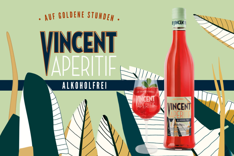 Die Brennerei Schladerer aus Staufen im Breisgau hat den roten, alkoholfreien Aperitif 'VINCENT' im Sortiment.
